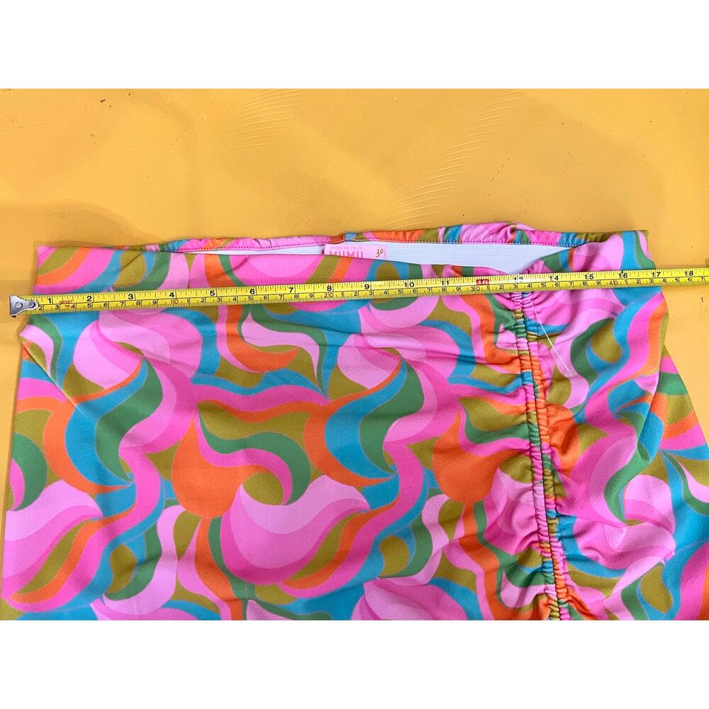 Multicolor Swirl Ruched Mini Skirt - Picture 10 of 10
